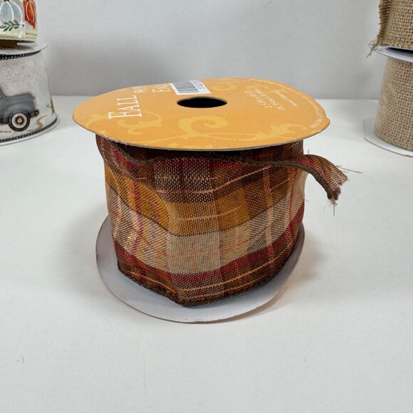 Lot Ribbon Fall Autumn Pumpkins Burlap Harvest - Picture 12 of 16